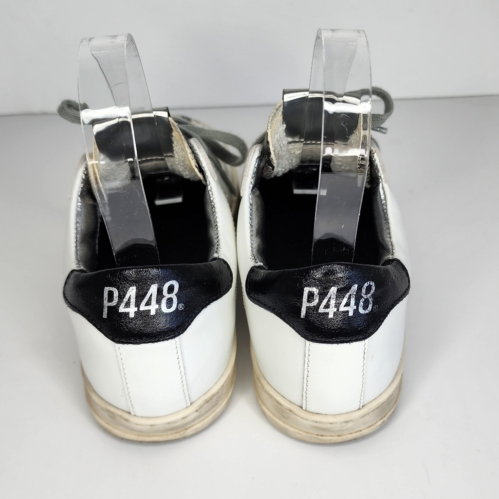 P448 John Sneakers Silver Python Snake Skin Eu 36… - image 5